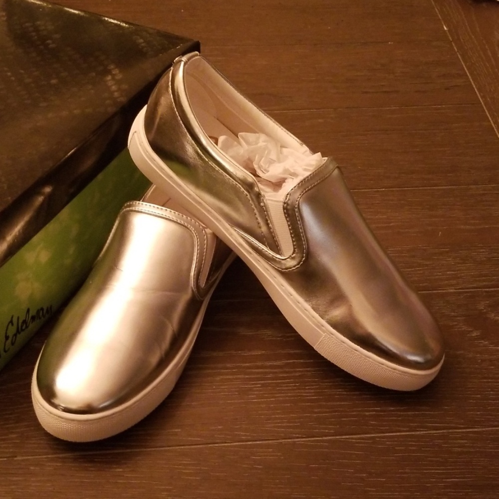 Sam Edelman Silver Leather Sneakers